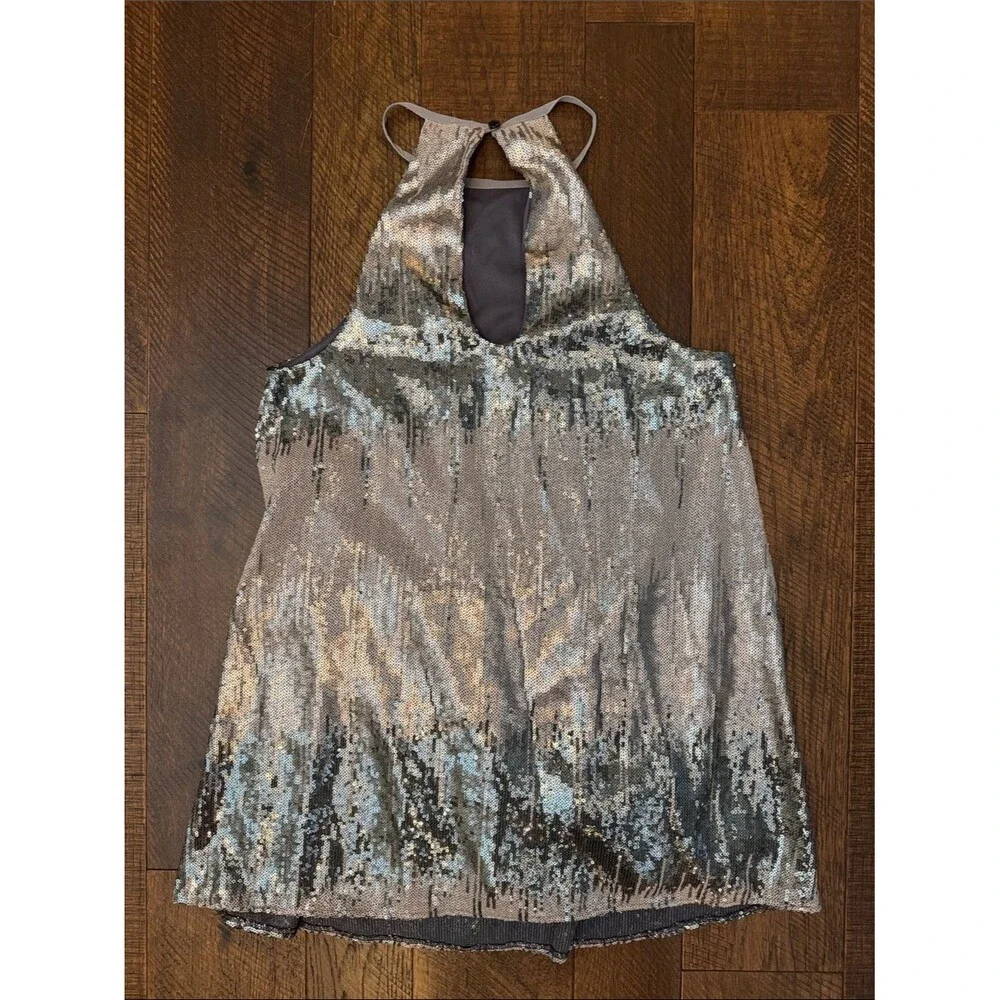 Show Me Your MuMu Silver Sequin Gomez Mini Dress XS